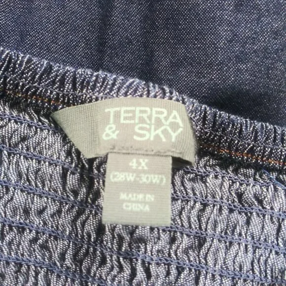 Terra & Sky Jean flutter sleeve midi women's size 4X dress - Picture 13 of 15